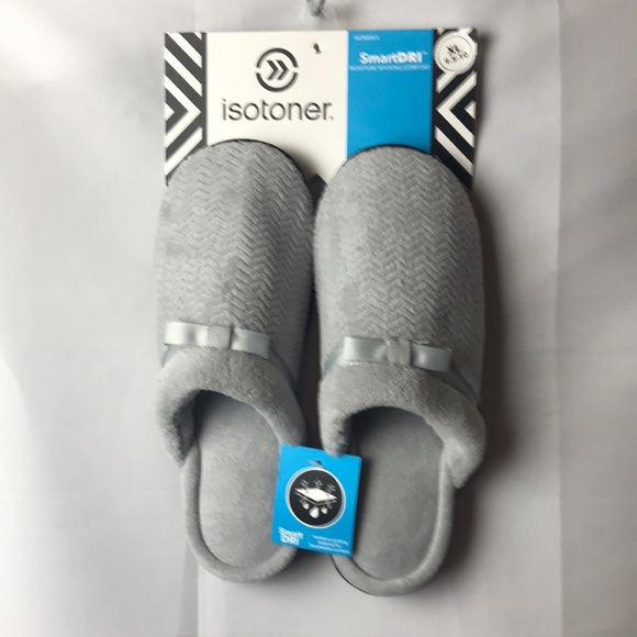 NWT ISOTONER WOMENS SZ XL(9.5- 10) GRAY SLIPPERS